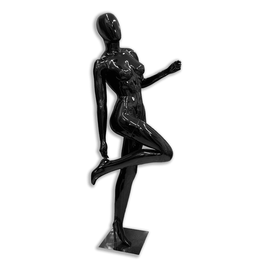 Imagem relacionada ao produto: Manequim De Fibra Feminino Bailarina Preto Brilhante