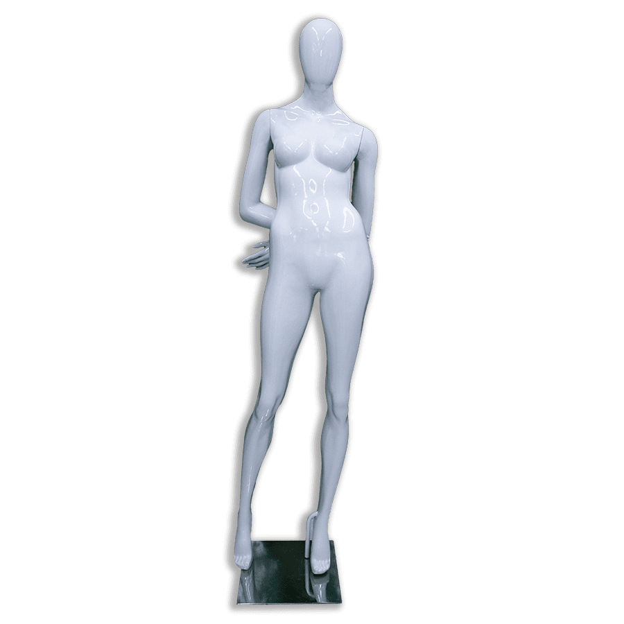 Imagem relacionada ao produto: Manequim De Fibra Feminino Braço Cruzado Nas Costas Branco