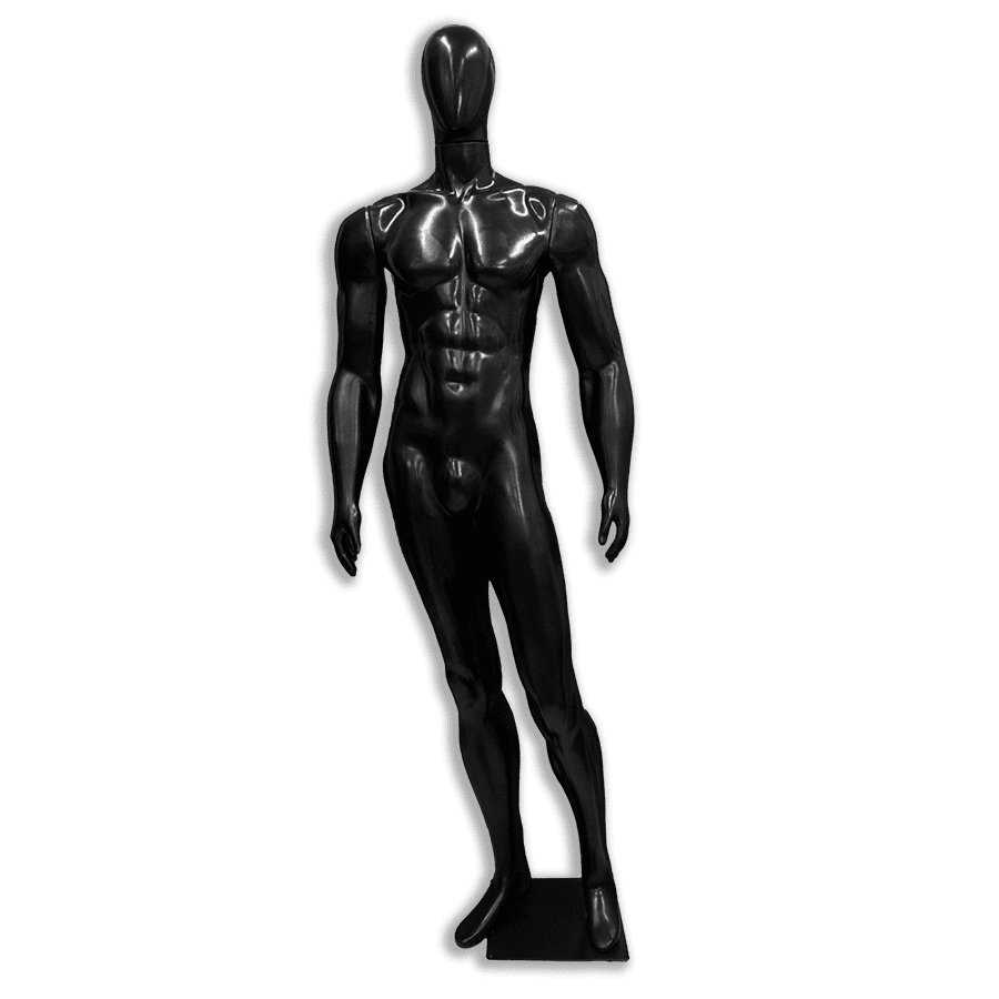Imagem relacionada ao produto: Manequim De Plástico Masculino Bombado Cabeça Ovo Preto