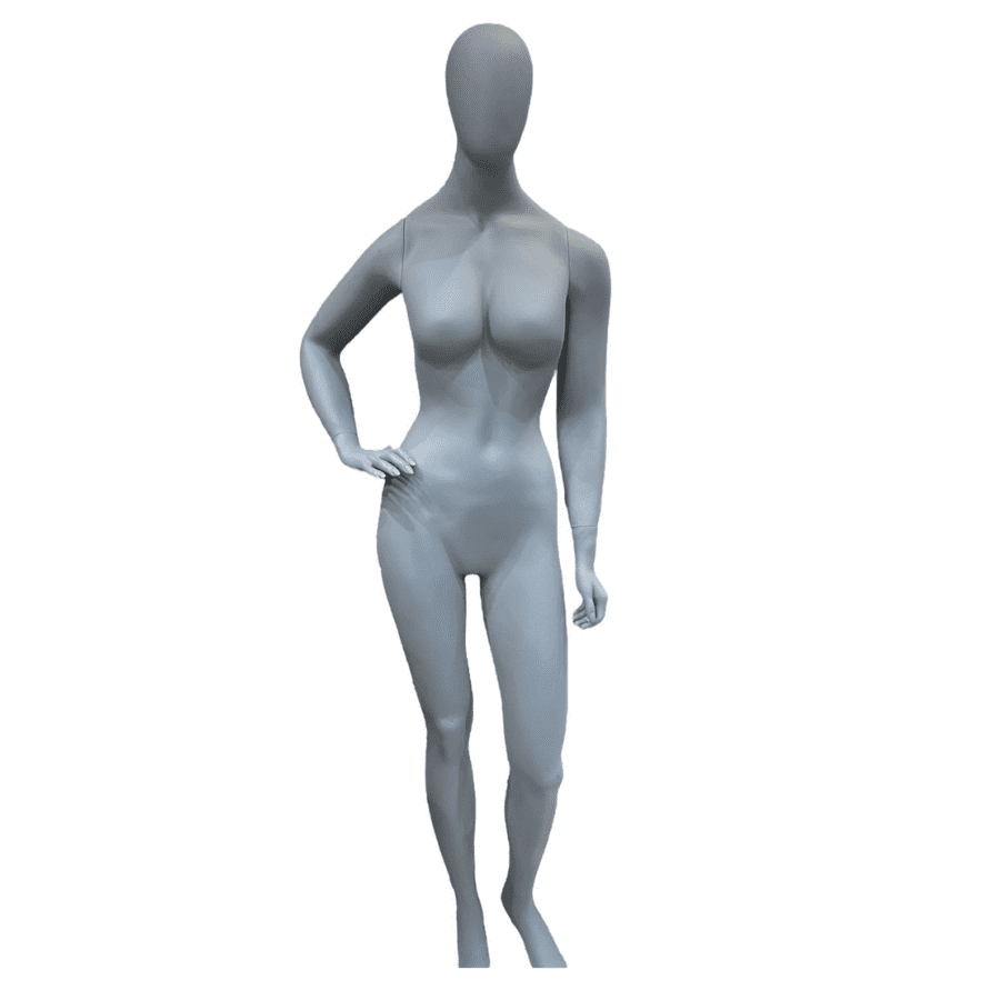 Manequim De Fibra Feminino Cinza Pose Joana